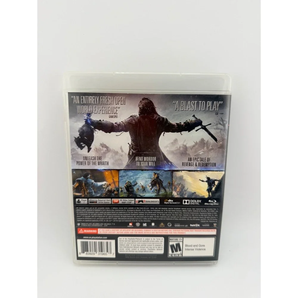 Middle-Earth Shadow of Mordor PS3 Sony PlayStation 3 Game BLUS-31059 CIB